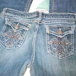 Rack 47 Ultra Low Rise Rhinestone Jeans